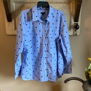 Talbots Polka Dot Button Down
